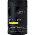 Sports Research® Vitamin D3 + K2 w/ Coconut Oil - Vegan Vitamin D 5000iu & Mk7 Vitamin K 100mcg for Bone & Immune Support - Vegan Certified · Non-GMO · Soy Free - 60 Softgels Sports Research buy supplements Au