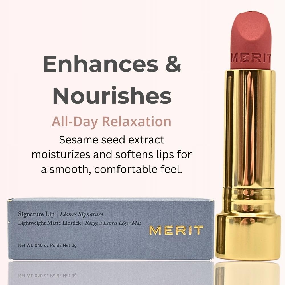 Merit Signature Lip Lightweight Matte Lipstick - 0.10 oz / 3 g (Sunday (pink), standard) MeritBuy Supplements Australia