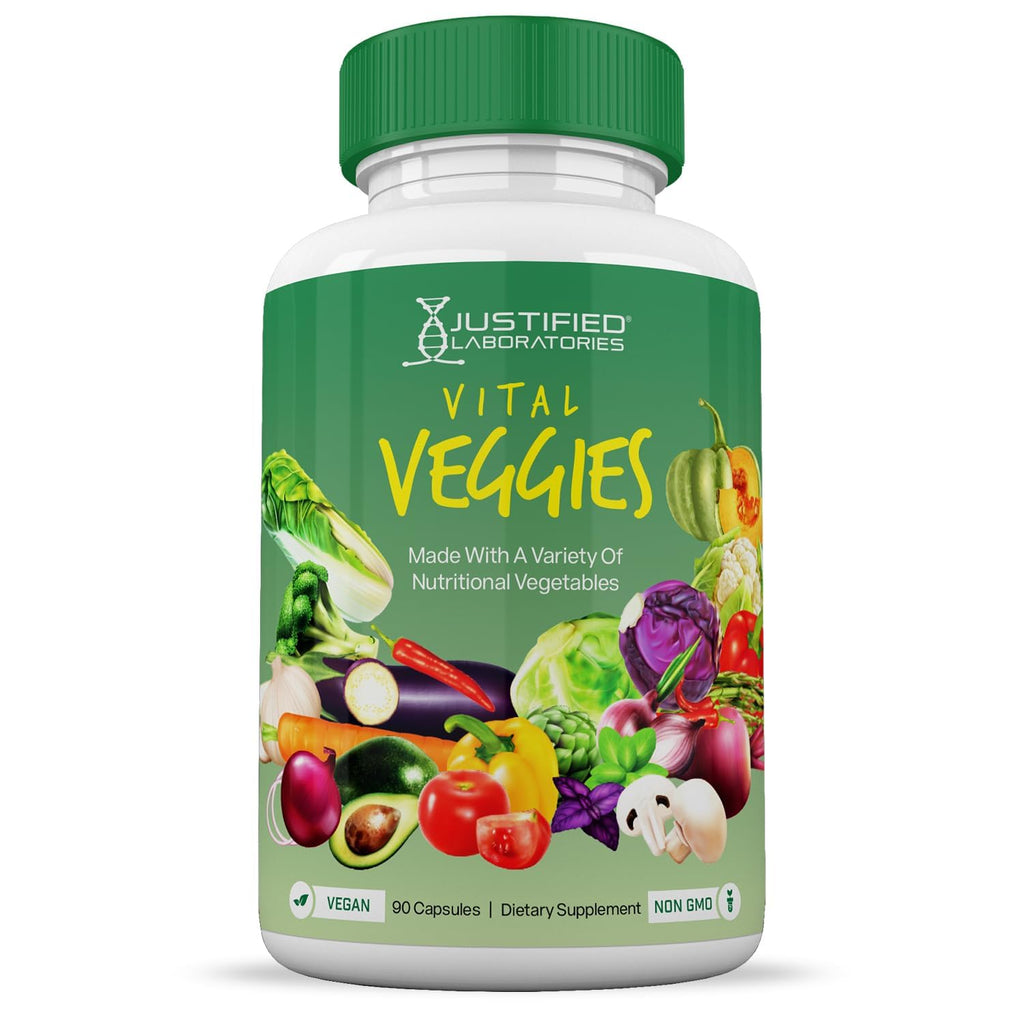 (10 Pack) Vital Fruits and Veggies Supplement Whole Food Red & Green Superfoods Non GMO Vegan Friendly 900 Veggie Capsules 10 Bottles Justified Laboratories buy supplements Au
