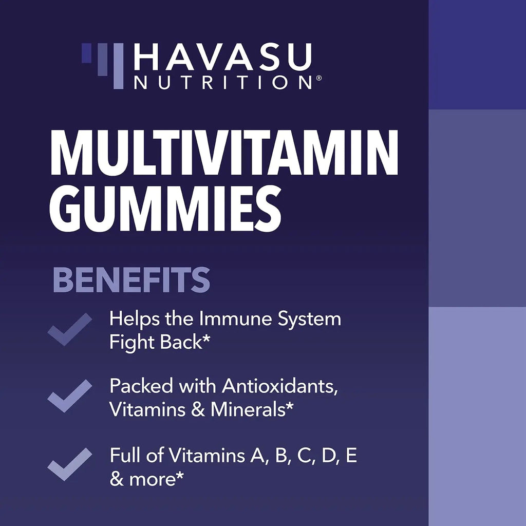 Multivitamin Gummies for Adults - Daily Gummy with Vitamin C, D, and Zinc for Men and Women - 60 Count - GLP-1 Nutritional Support HAVASU NUTRITION