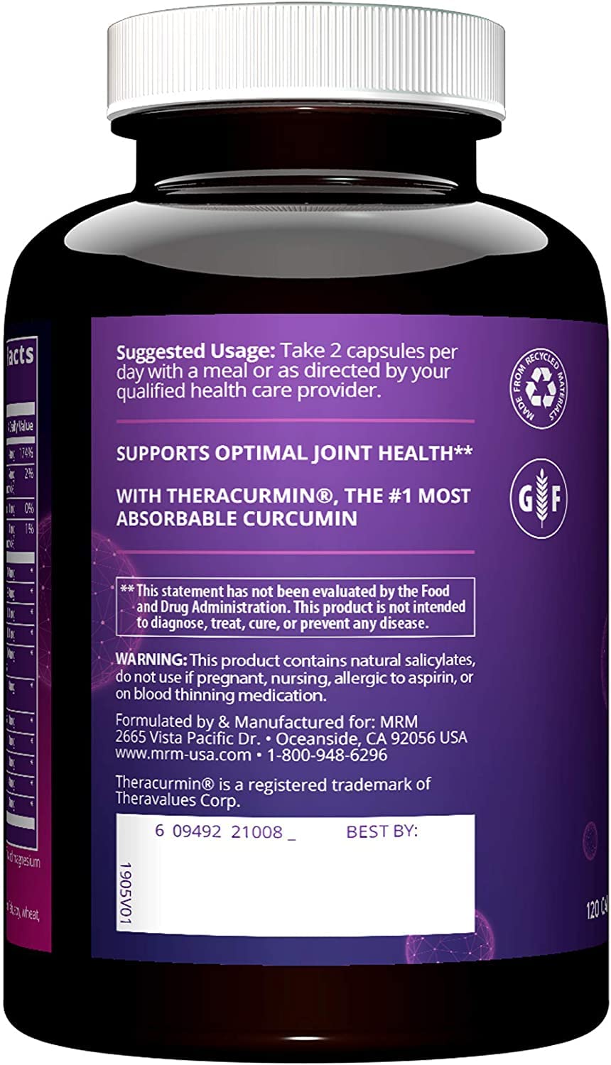MRM Nutrition Joint Synergy™+ | Joint Health | with Theracurcumin® | Gluten-Free | 120 Capsules MRMBuy Supplements Australia