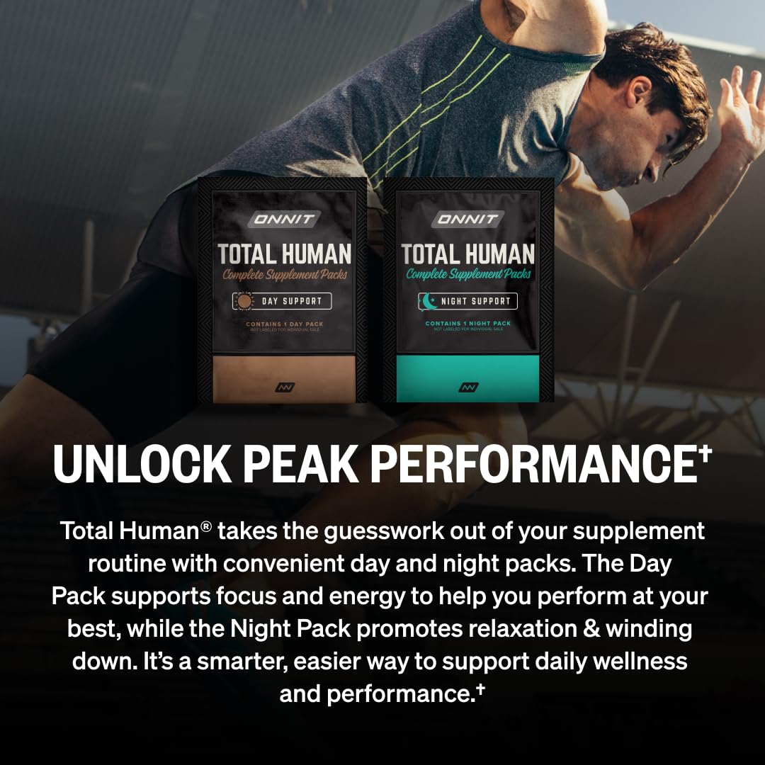 ONNIT Total Human Adult Multivitamin Comprehensive Capsule Packs with Day and Night Support, Daily Vitamin Packs for Men and Women, Dietary Supplement Capsules, 30-Day Supply, 60 Packs ONNITBuy Supplements Australia