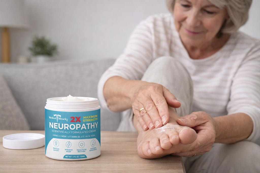 Medical Miracles Neuropathy Cream 2X Strength | Nerve Therapy Max Potency Relief for Feet, Hands, Legs, Toes - Arnica, Vitamin B6, Aloe Vera, MSM - Crafted for Exceptional Relief 4oz Medical MiraclesBuy Supplements Australia