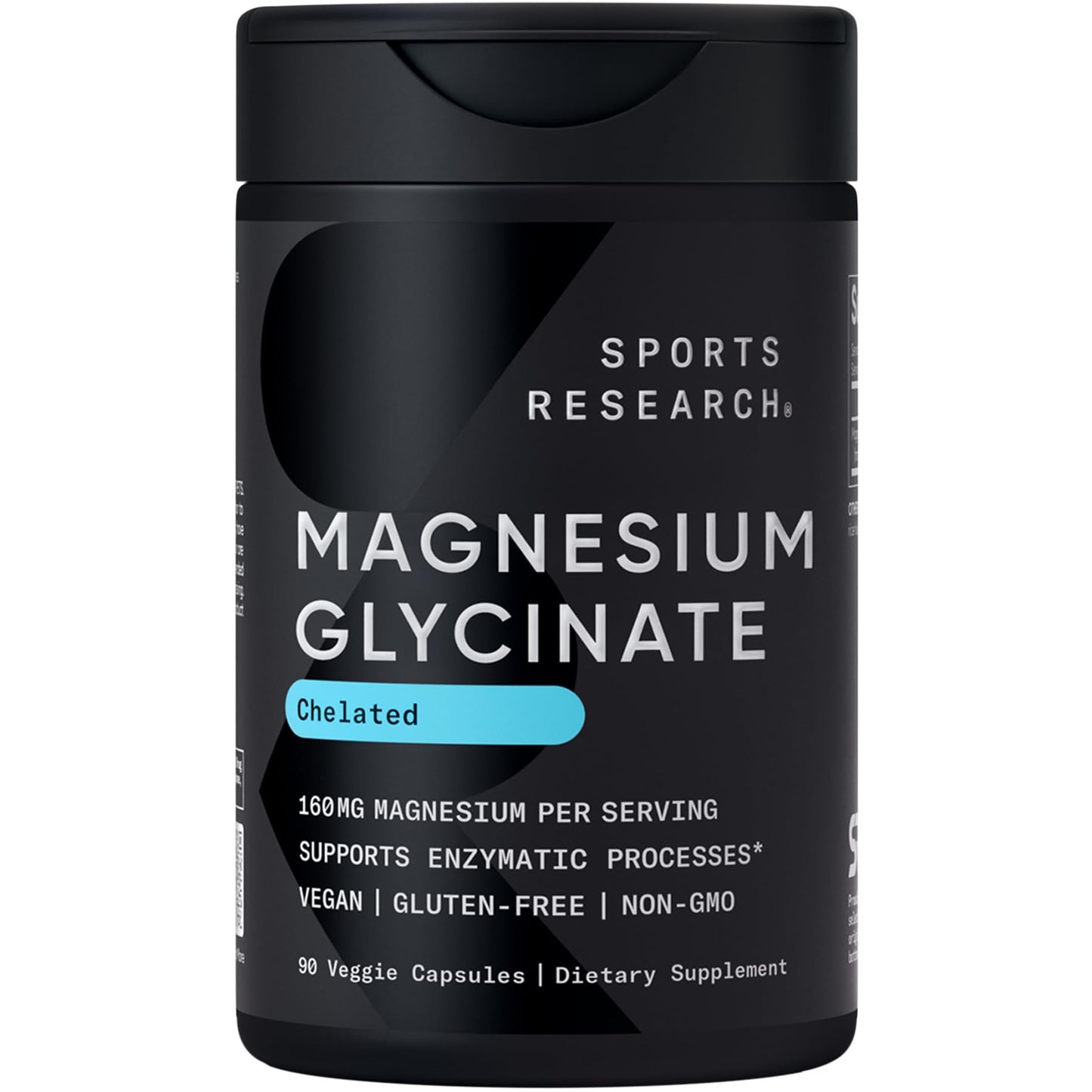 Sports Research® Magnesium Glycinate - Supports Restful Sleep & Enzymatic Processes - 160 mg Chelated Magnesium - Vegan Capsule - 90 Count Sports Research buy supplements Au