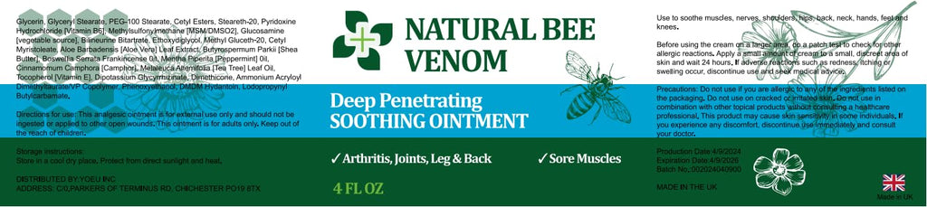 Cedonivor Bee Venom Joint and Bone Therapy Cream, New Bee Venom Gel, Specializes in Muscle Soothing, for All Parts of The Body, for Men & Women CedonivorBuy Supplements Australia
