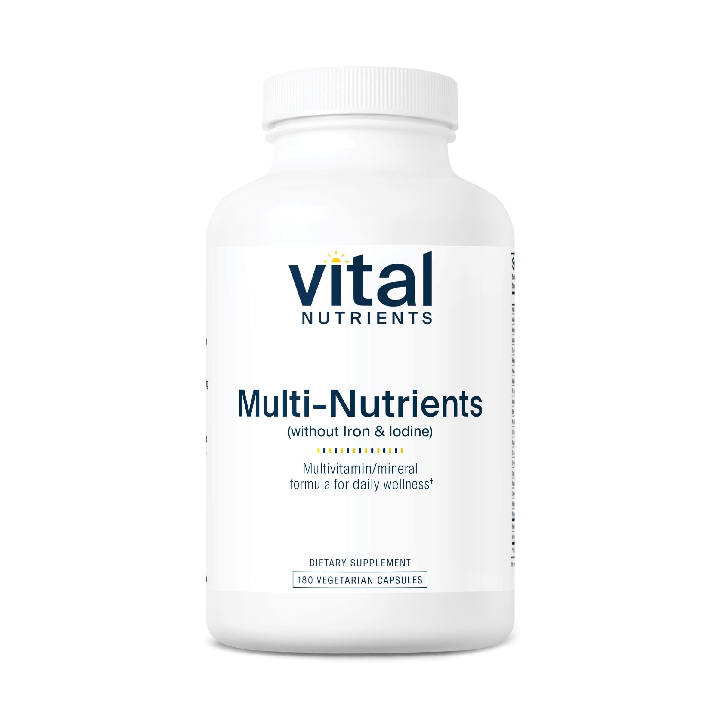 Vital Nutrients Multi-Nutrients (No Iron or Iodine) - Comprehensive Vegetarian Daily Multivitamin and Mineral Formula with Potent Antioxidants* - Gluten, Dairy, Soy Free - Non-GMO - 180 Capsules Vital NutrientsBuy Supplements Australia