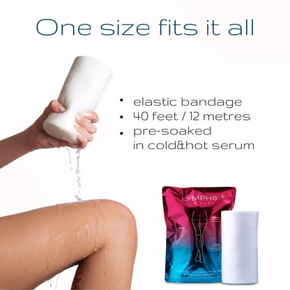 LYMPH8 Thermo-Active Body Wrap Hot and Cold Lymphatic Drainage & Sculpting Treatment for Legs&Stomach Helps Smooth,Tone&Firm the Skin With Caffeine, Niacinamide & Capsicum Extract 40 ft Pre-Soaked LYMPH8 buy supplements Au