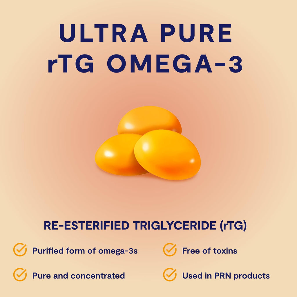 Omega 3 Gummy Chewables - 90 Gel Chews, 30-Day Supply, Citrus Flavor - 1760mg Ultra-Pure rTG Omega 3 for Eye, Heart, Brain, Joint & Immune Health PRN Physician Recommended NutriceuticalsBuy Supplements Australia