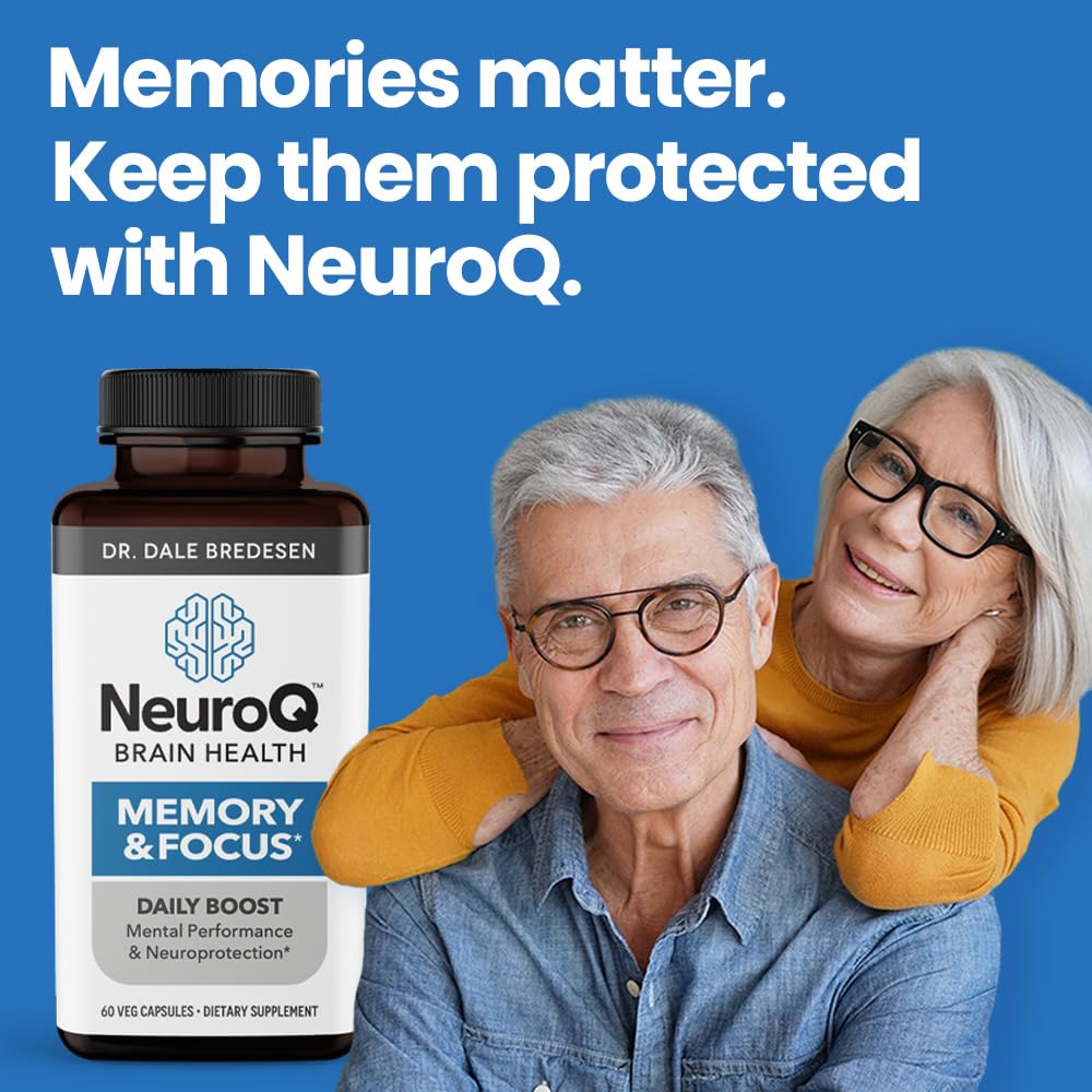 NeuroQ Memory & Focus | Formulated by Neurologist Dr. Dale Bredesen | Addresses All 4 Causes of Cognitive Decline | Ginkgo Biloba, Phosphatidylserine, Gotu Kola,
