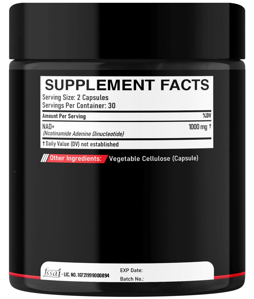 DEDICAD NAD Supplement 1000 mg - Pure NAD Supplement - Energy and DNA Repair, Aging Defense, Brain Function - 60 Capsules DEDICAD buy supplements Au