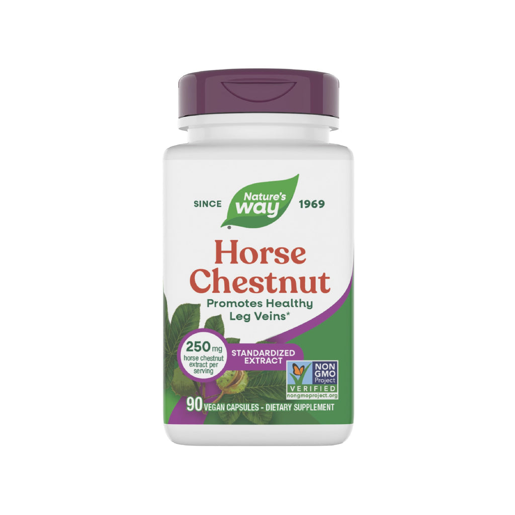 Nature's Way Horse Chestnut Extract, Premium Extract, Promotes Healthy Leg Veins*, 250 mg per Serving, Vegan