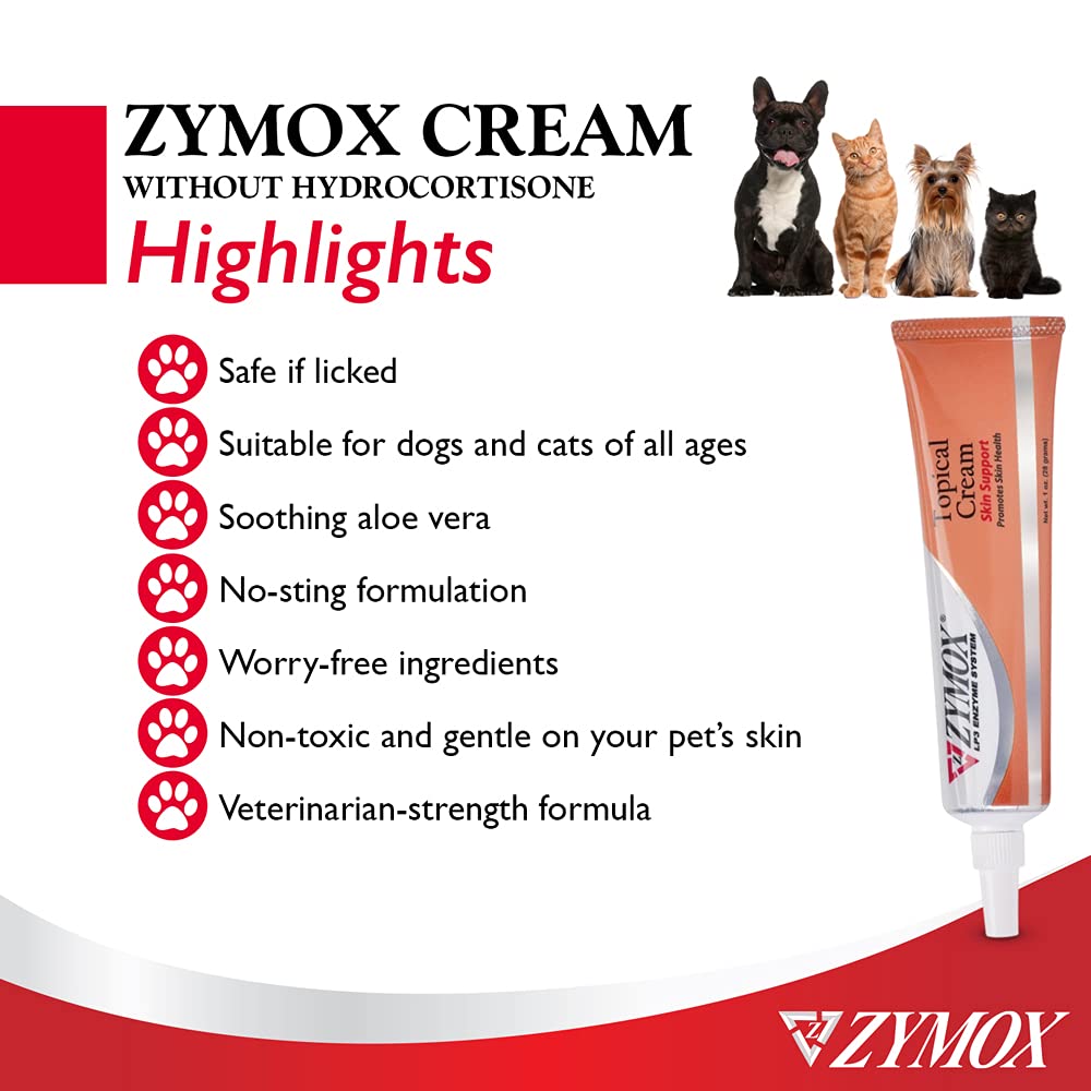Pet King Brands ZYMOX Veterinarian Strength Topical Cream for Dogs and Cats, 1oz Pet King Brands buy supplements Au