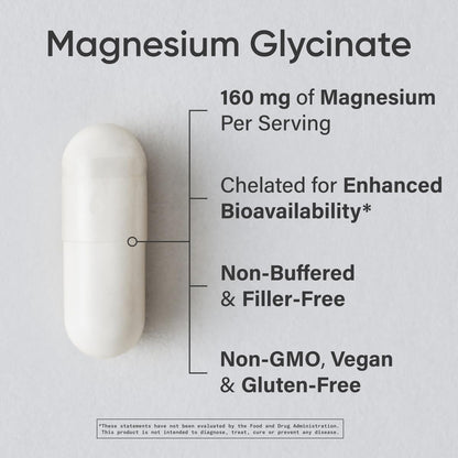 Sports Research® Magnesium Glycinate - Supports Restful Sleep & Enzymatic Processes - 160 mg Chelated Magnesium - Vegan Capsule - 90 Count Sports Research buy supplements Au
