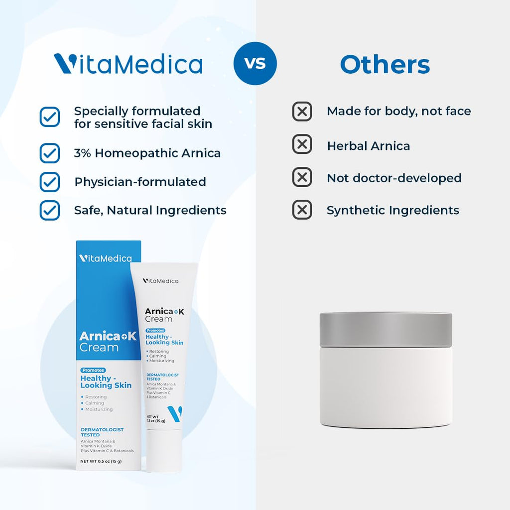 VitaMedica Arnica + Vitamin K Bruise Recovery Cream for Face & Under-Eye, Sensitive-Skin Formula, Post-Procedure Support, 0.5 oz VitaMedicaBuy Supplements Australia