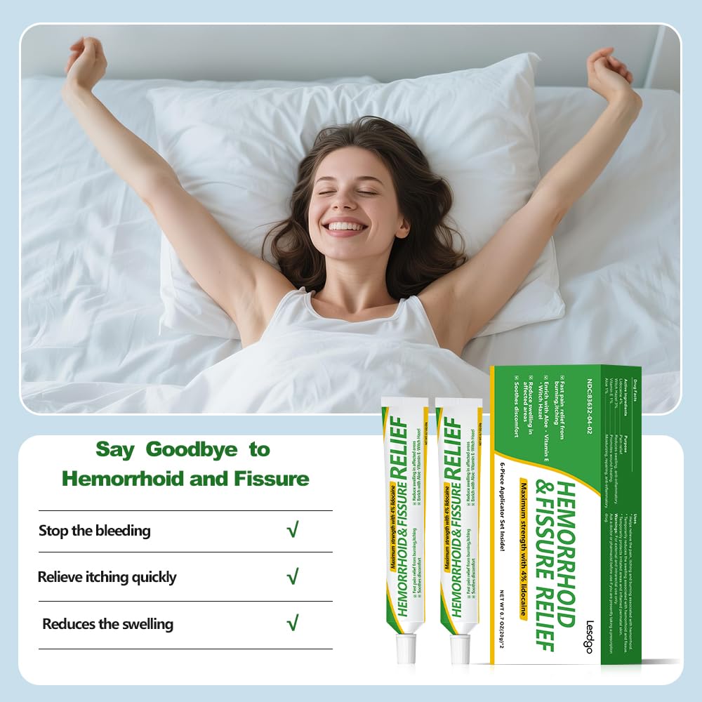 Lesdgo Hemorrhoidal Ointment(2 Pack),Hemorrhoid and Fissure Cream Witch Hazel Maximum Strength Pain Relief,for Itching and Swelling LesdgoBuy Supplements Australia