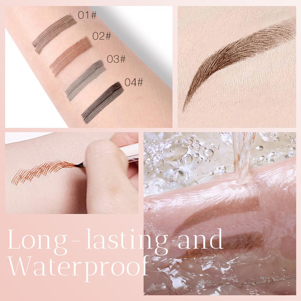 2PCS New Waterproof Brow Pencil with Micro-Fork Tip, 3D Magic Eyebrow Pencil 4-Head Split Waterproof Long-lasting,Fine Stroke Eyebrow Pen Makeup Eyebrow Pencils Stay on All Day (Brown) GenericBuy Supplements Australia