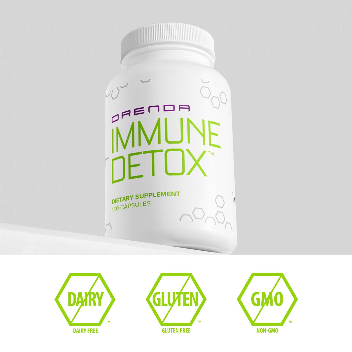 Orenda Immune + Detox - Specialized Formula with Calcium d-Glucarate, Beta 1,3 Glucans & IMMUSE® for Wellness and Balance - 120 Capsules