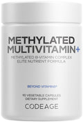 Codeage Methylated Multivitamin Supplement - B-Vitamin, Vitamins A, C, D, E, K2, B12 Methylcobalamin - L-Methylfolate - Magnesium, CoQ10, DIM, Probiotics, Benfotiamine, Lithium, Calcium - 90 Capsules CodeageBuy Supplements Australia