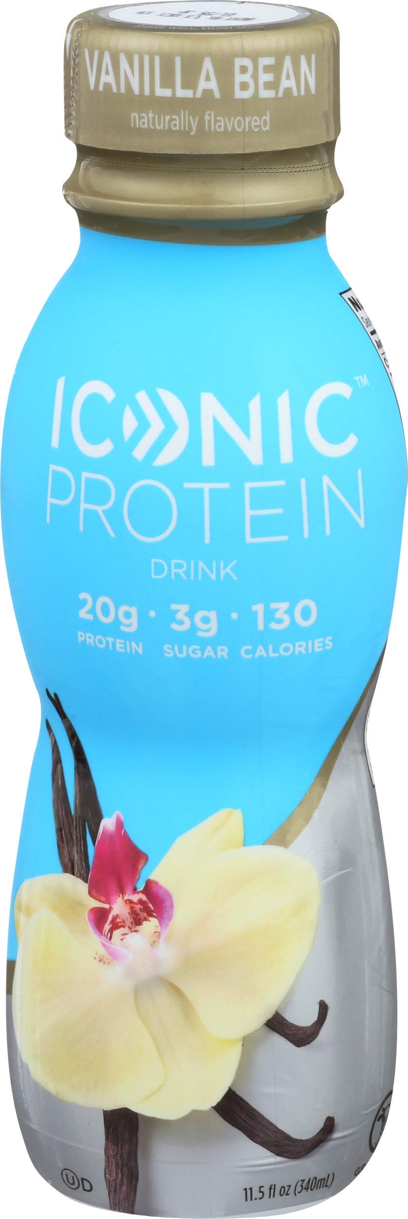 Iconic Protein Drinks, Vanilla Bean (12 Pack) - Sugar Free & Low Carb - 20g Grass Fed Protein - Lactose Free, Gluten Free, Non-GMO, Kosher - Keto Friendly Protein Shakes ICONIC buy supplements Au