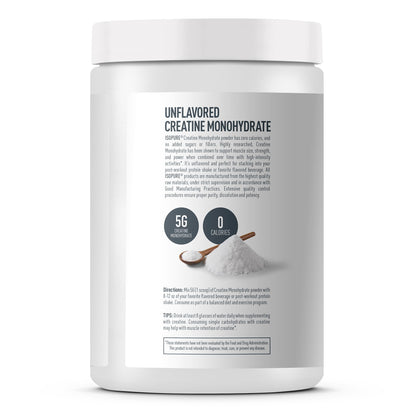 Isopure 100% Pure Creatine Monohydrate Powder, Sugar Free, Unflavored, 5g Creatine Monohydrate Per Serving, 1.1 Lbs,
