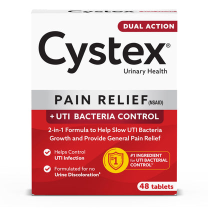Cystex Dual-Action UTI Pain Relief & Prevention Tablets - 2-in-1 Formula Relieves Burning, Urgency, & Discomfort While Slowing Bacterial Growth - Non-Staining, Fast-Acting - 48-Count CystexBuy Supplements Australia