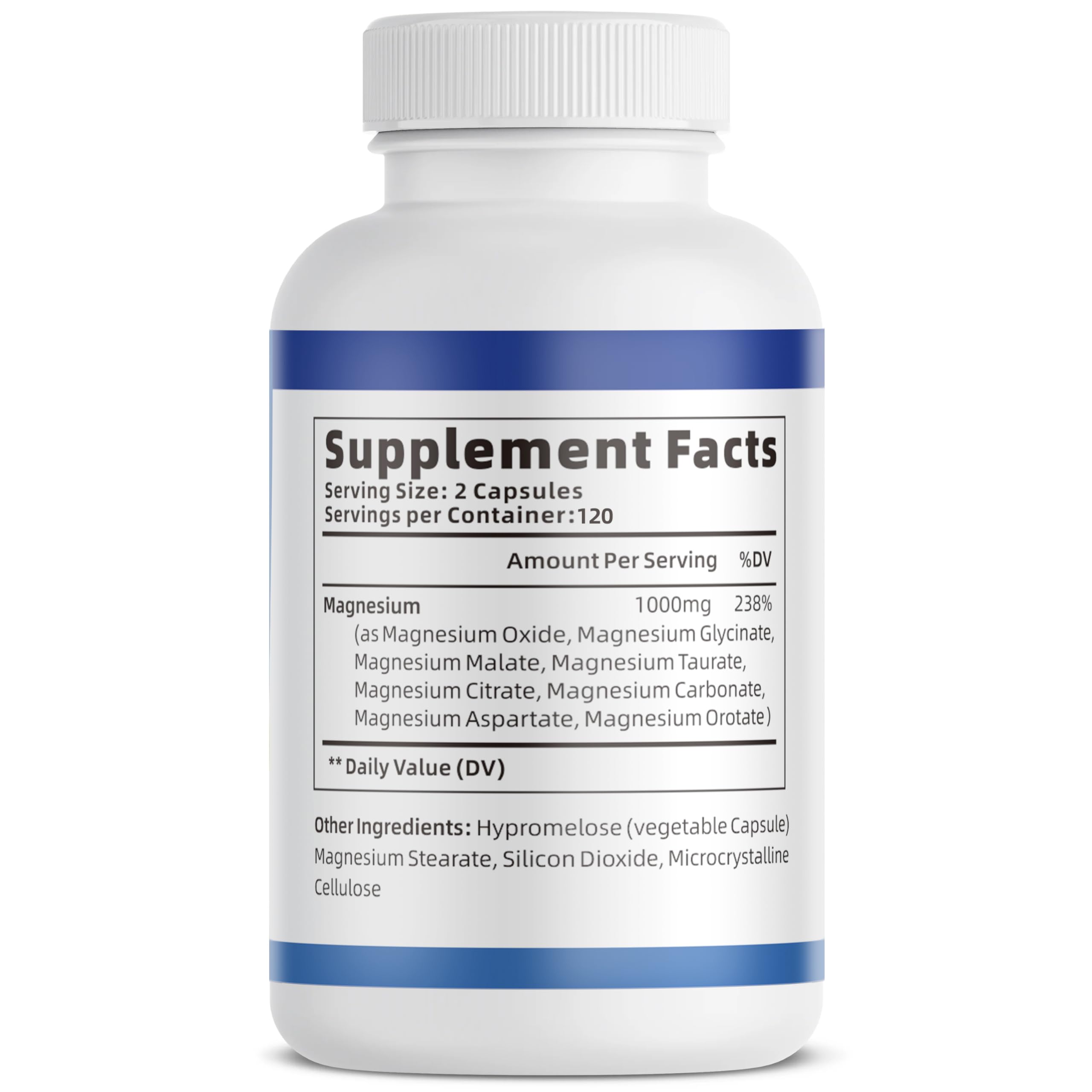 1000mg Magnesium Complex Capsules, 8-in-1 Magnesium Glycinate, Citrate, Malate, Taurate, Oxide, Carbonate, Aspartate, Orotate - 240 Capsules VivoNu buy supplements Au