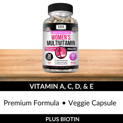 Kaya Naturals Women's Multivitamin, Overall Healthy Antioxidant, and Immune Support, Vitamins A, D, C, E, Biotin Kaya Naturals