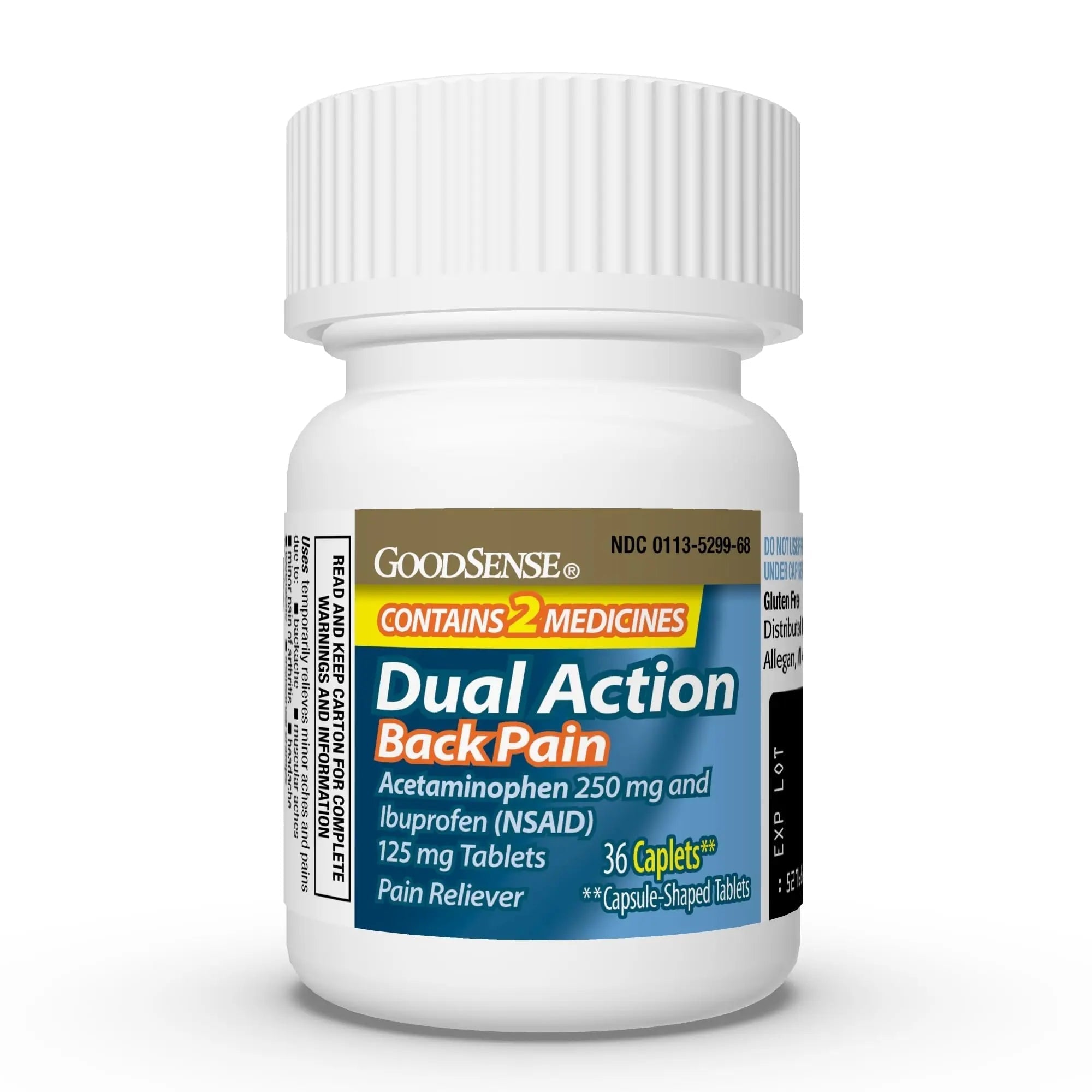 GoodSense Dual Action Acetaminophen and Ibuprofen (NSAID) Tablets, 250 mg/125 mg, Back Pain, 36 Count GoodSenseBuy Supplements Australia