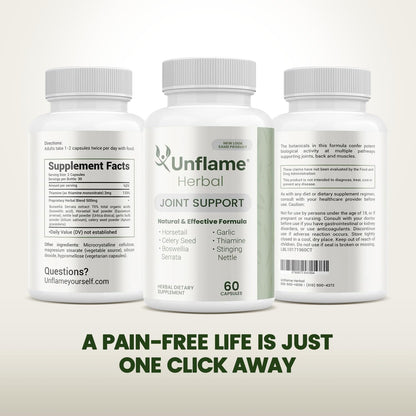 Unflame Herbal Supplement – Botanical Support for Joints, Back, and Muscles – 60 Capsules – Natural Herbal Blend – Dietary Supplement UnflameBuy Supplements Australia