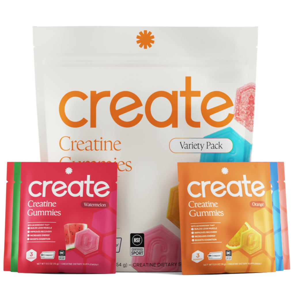 Create Creatine Gummies for Men & Women – NSF Certified, Made with Creapure Creatine Monohydrate, Great Tasting, Anti-Melting Formula, 30ct Standup Pouch, 90 Gummies (Variety Pack)