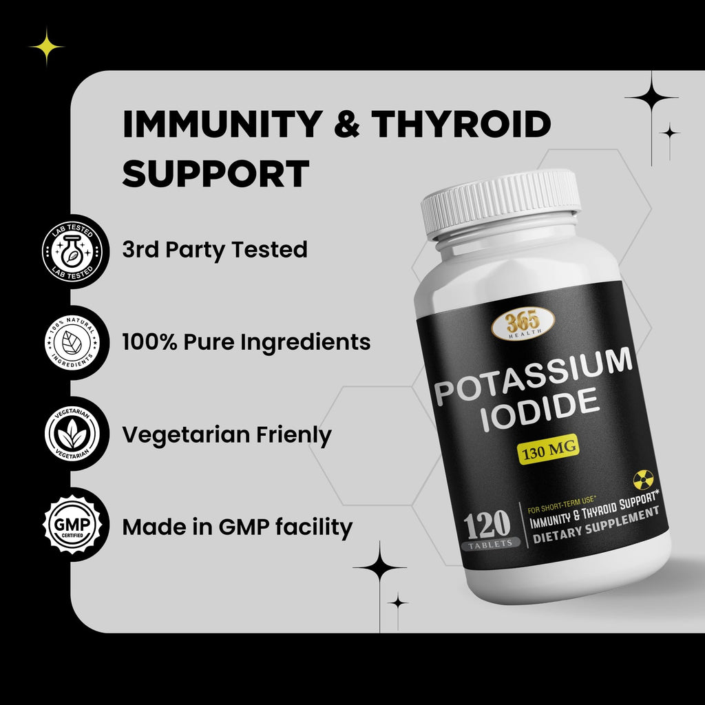 Potassium Iodide130 mg - KI Tablets- Potassium130 mg - USA Made Potassium Iodine Pills YODO Naciente