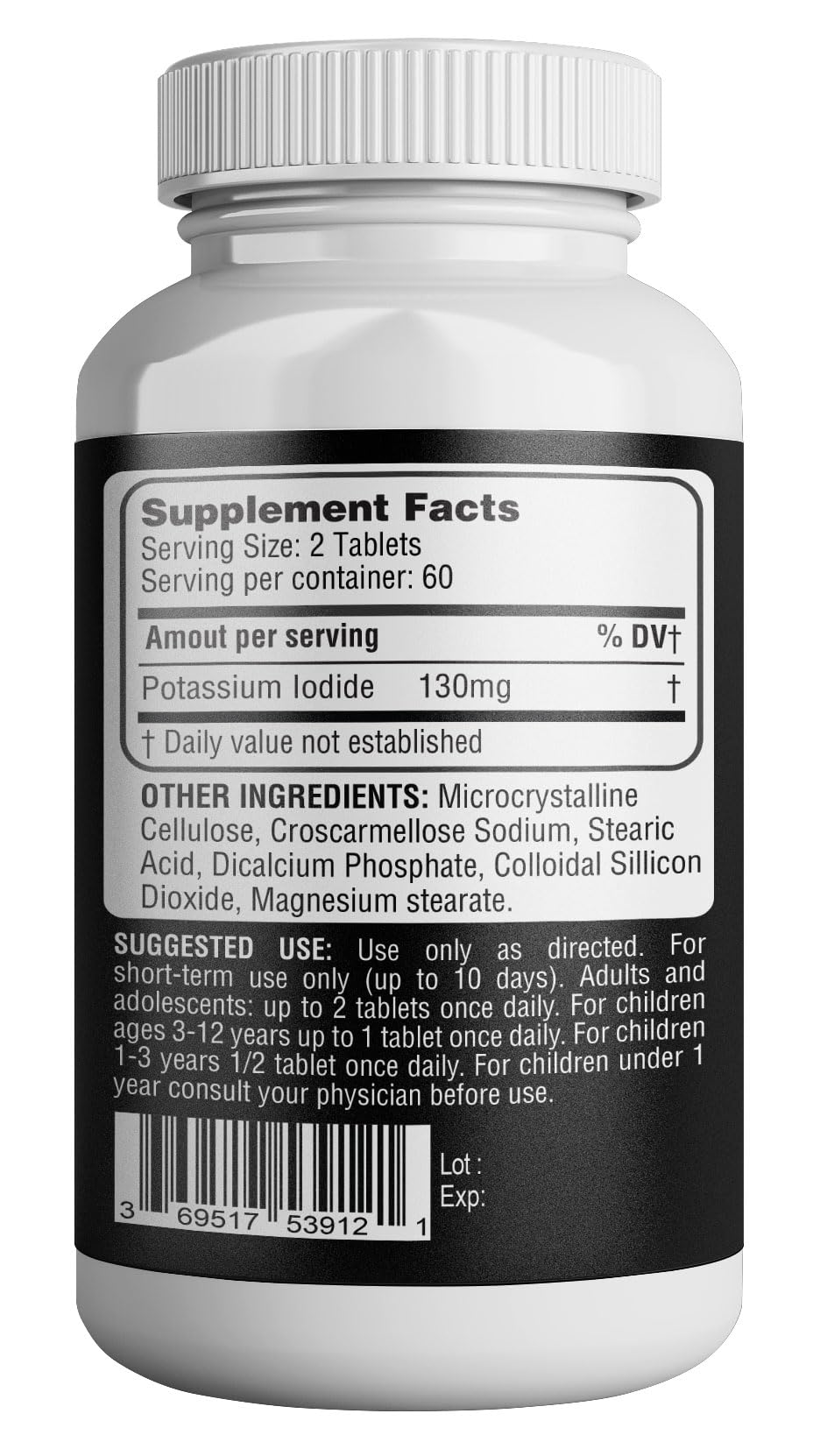 Potassium Iodide130 mg - KI Tablets- Potassium130 mg - USA Made Potassium Iodine Pills YODO Naciente