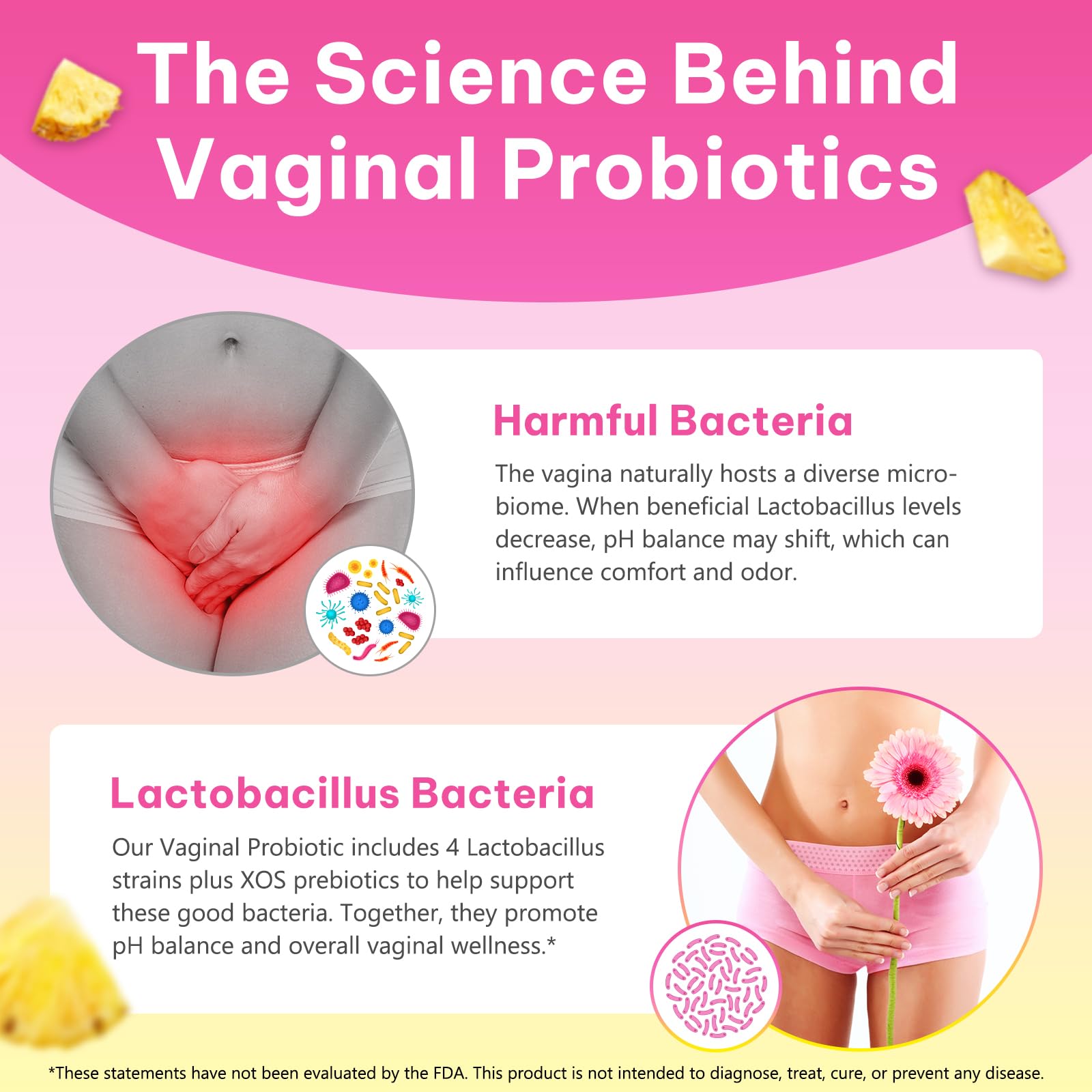 WeiWeiLa Feminine Probiotics Gummies for Women Probiotic Gummies with Slippery Elm | Natural Pineapple Flavor | Supports Feminine pH Balance & Comfort | 60 Vegan Gummie for Daily Wellness WeiWeiLaBuy Supplements Australia