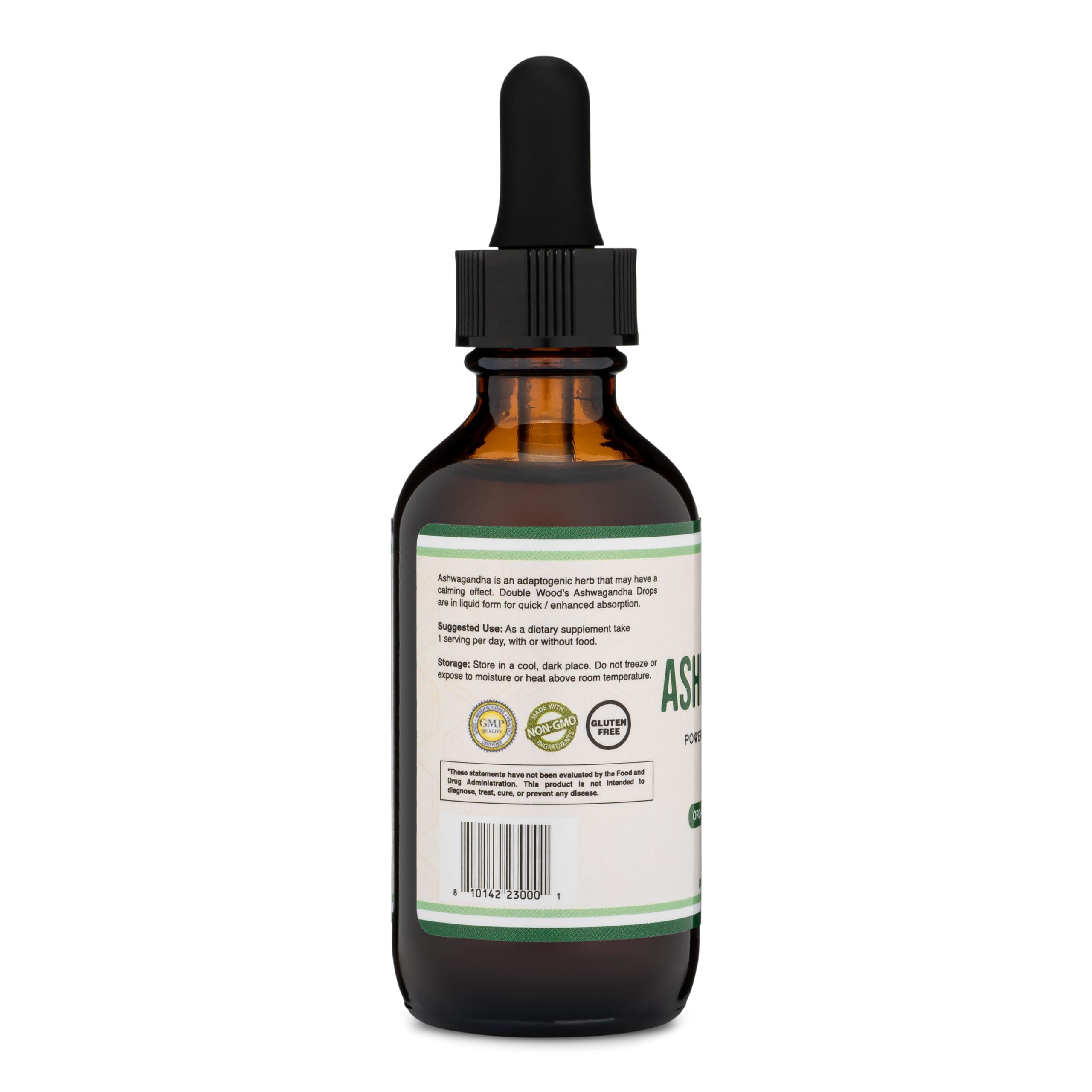 Ashwagandha Organic Drops for Stress Relief (1,200mg, 60 Servings) Ashwagandha Tincture for Adrenal Support and Cortisol Manager