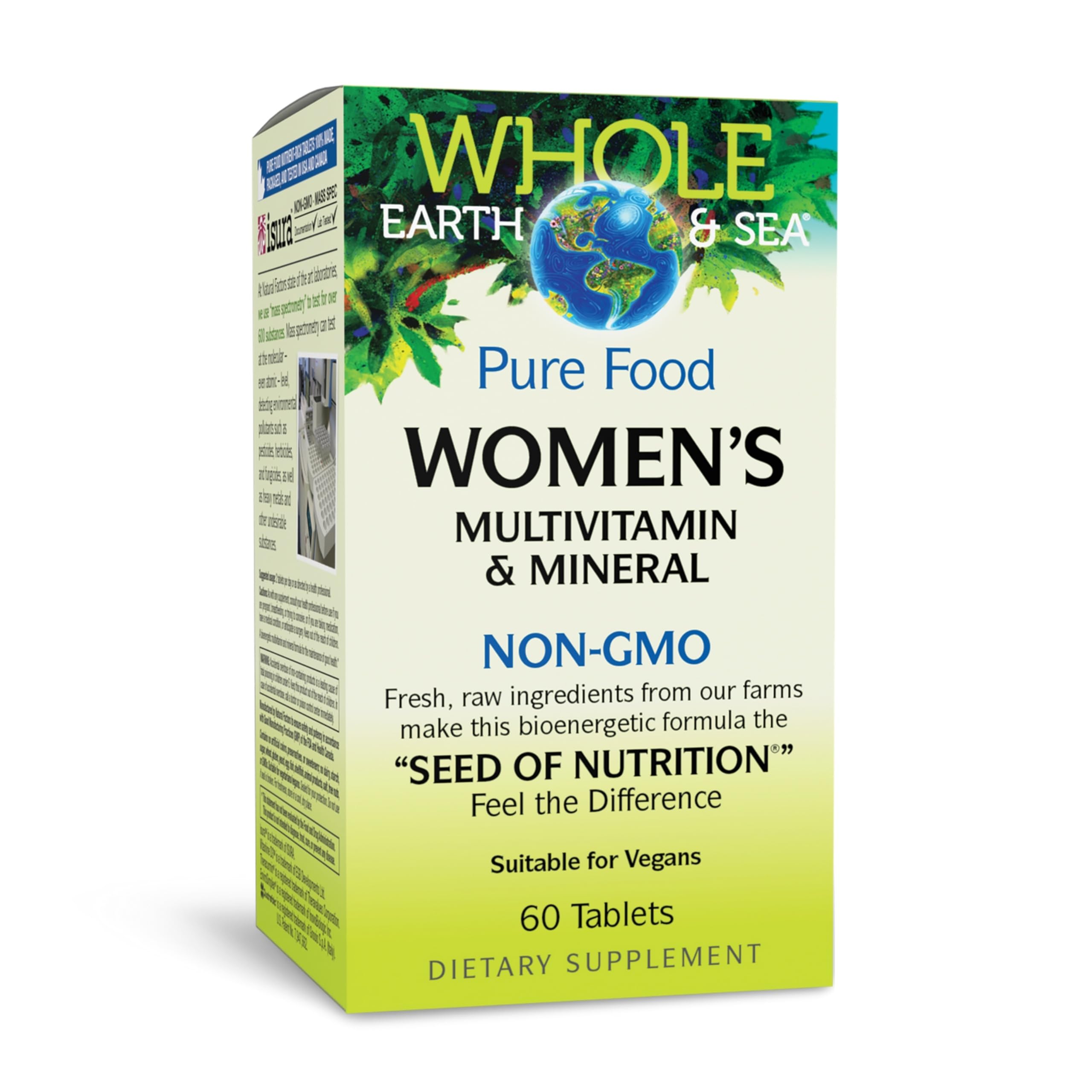 Box of Whole Earth & Sea Women's Multivitamin & Mineral supplement on a white background