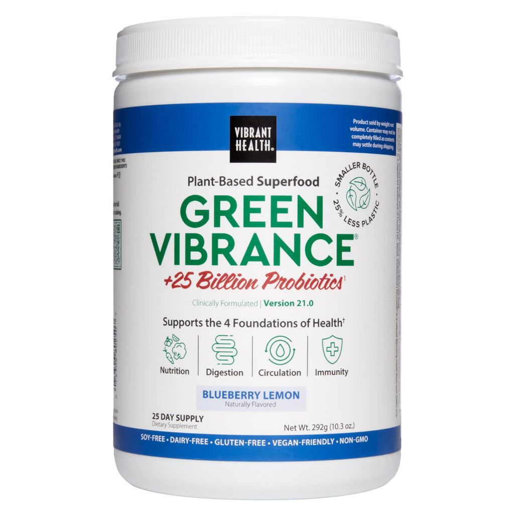 Vibrant Health, Green Vibrance, Superfoods Powder with 70+ Plant-Based Whole Foods & 25 Billion Probiotics Per Serving, Blueberry Lemon, 25 Servings Vibrant HealthBuy Supplements Australia