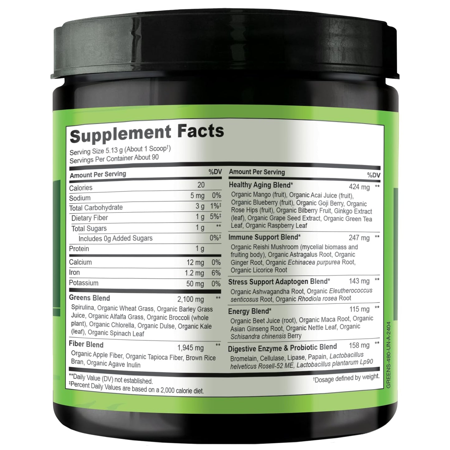 NATURELO Raw Greens Superfood Powder - Unsweetened - Boost Energy, Detox, Enhance Health - Organic Spirulina - Wheat Grass - Whole Food Nutrition from Fruits