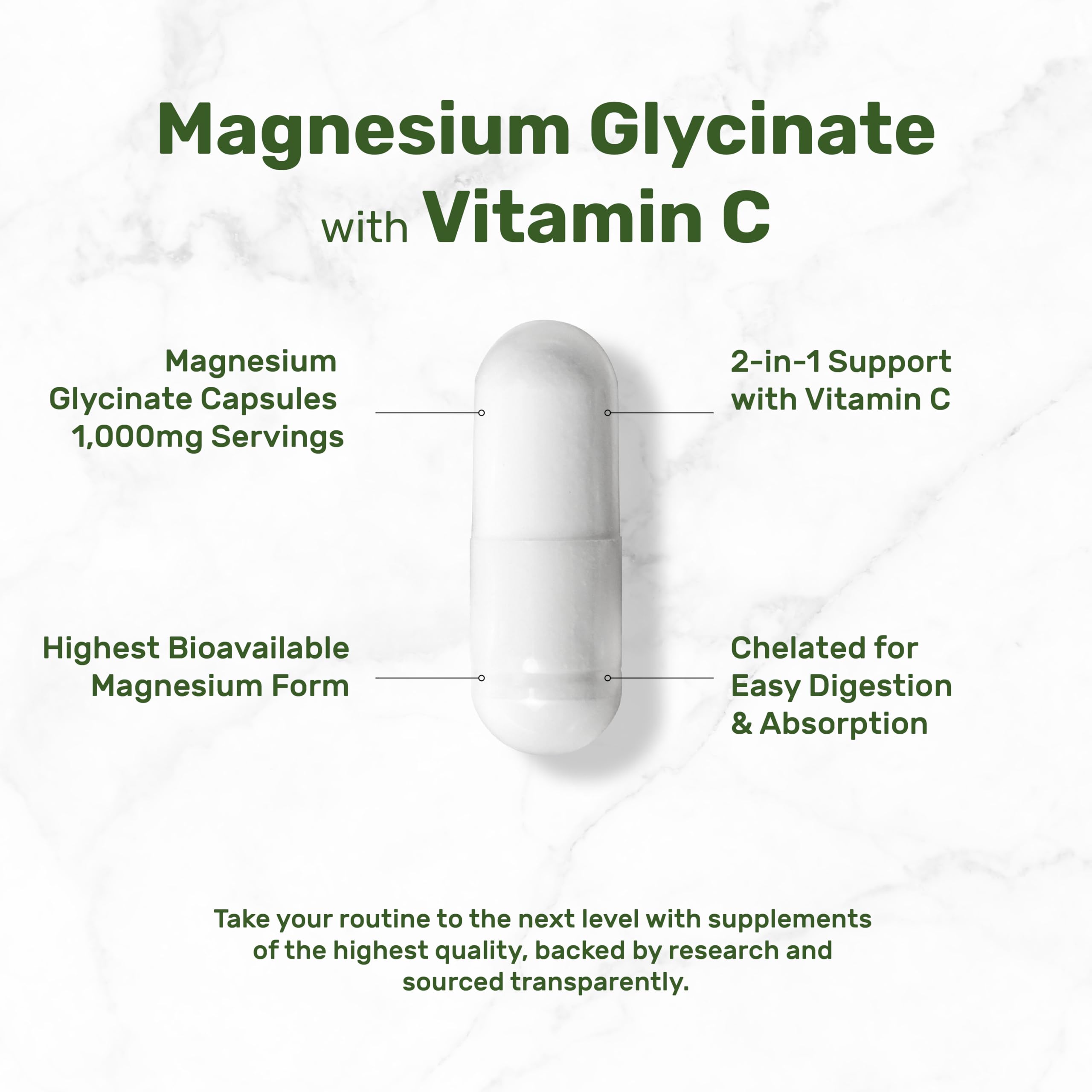 Magnesium Glycinate 500mg Per Capsule (1000mg Per Serving) Plus Vitamin C, 240 Capsules – 100% Chelated for Easy Absorption – Essential Mineral Supplement DEAL SUPPLEMENTBuy Supplements Australia