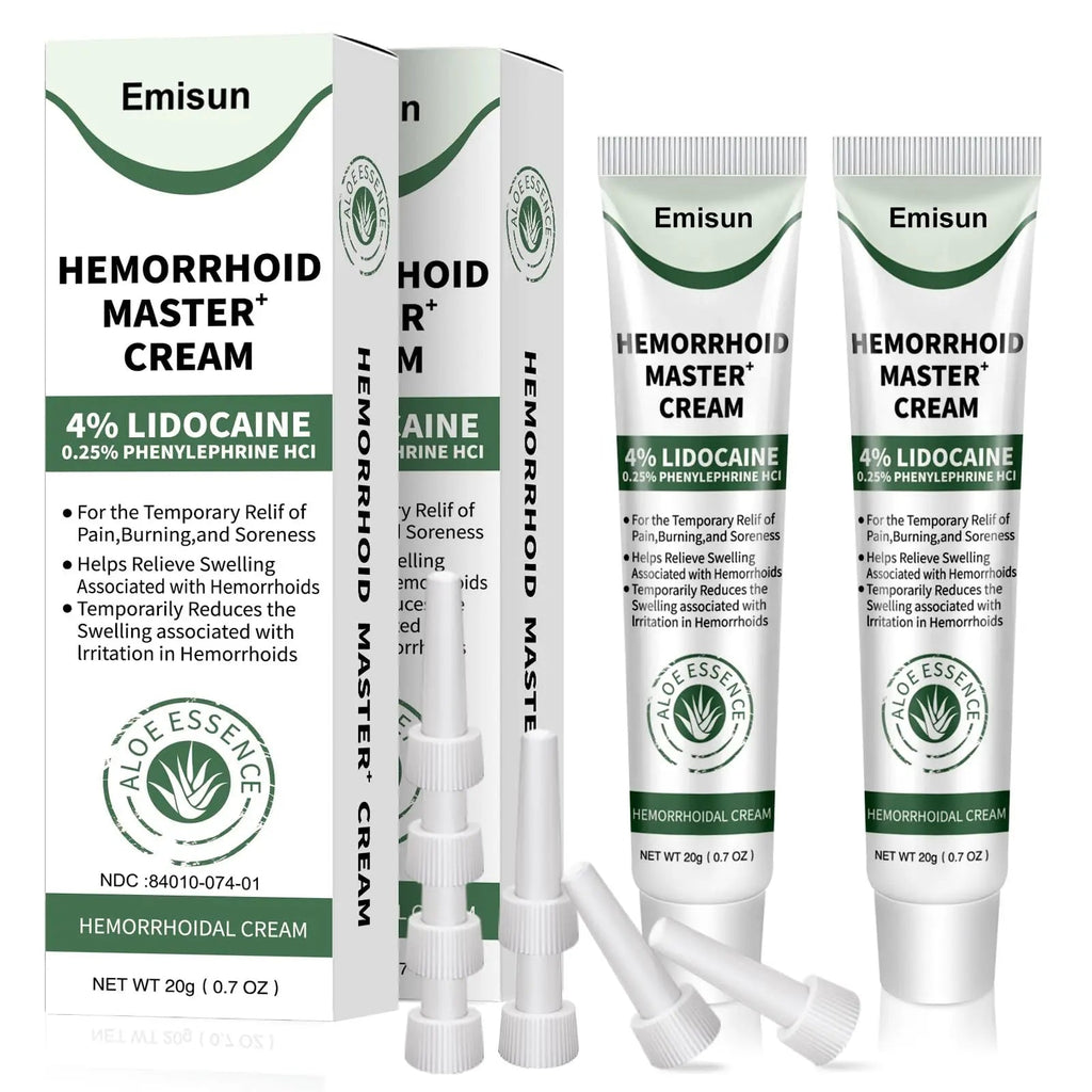 Hemorrhoid & Fissure Ointment, Hemorrhoid Treatment and Hemorrhoid Cream with Lidocaine 4% and Phenylephrine HCI for Fast Relief of Pain, Swelling, Itching, Burning, Hemorrhoidal treatment, 2 Pack-J2 EmisunBuy Supplements Australia