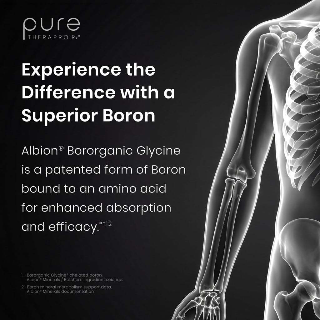 Pure TheraPro Rx Bio Boron 10mg, 3 Months Supply - Bororganic Glycine Boron for Men & Women - Premium Formula for Bone Health, Joint Flexibility