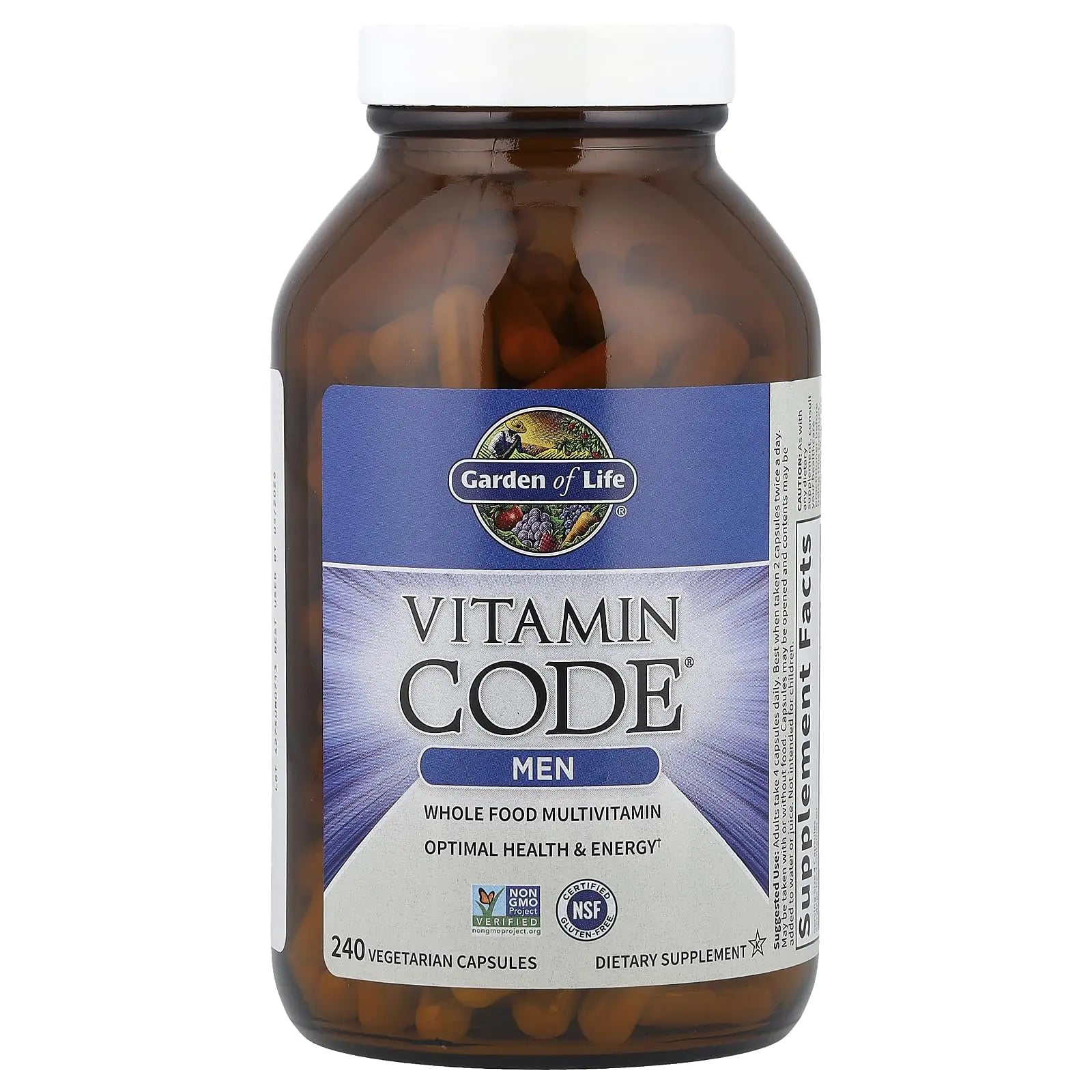 Garden of Life Vitamin Code, Whole Food Multivitamin for Men, 240 Vegetarian Capsules Garden of Life