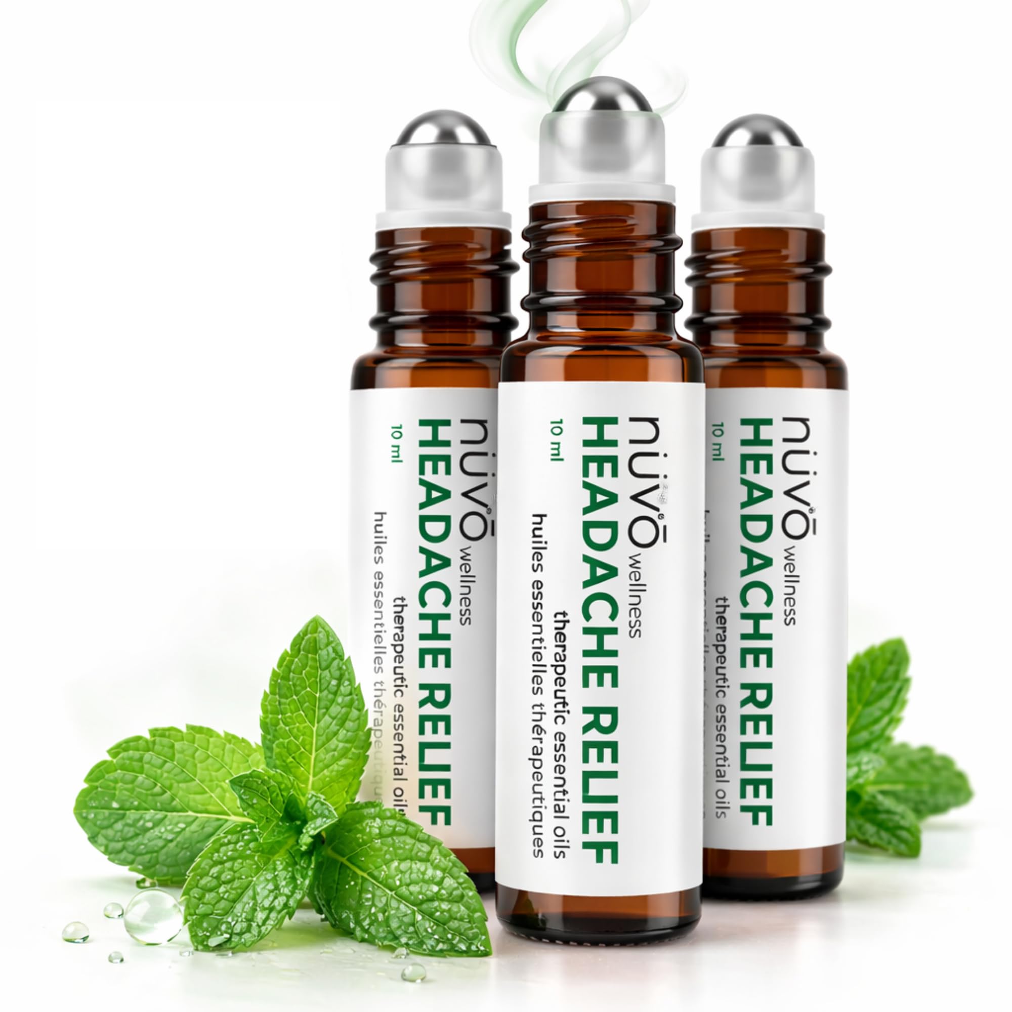 Migraine Relief Roll-On, Made with Peppermint, Lavender, Eucalyptus, & Other Aromatherapy Essential Oils, for Headaches, and Sore Muscles NUVO WELLNESSBuy Supplements Australia