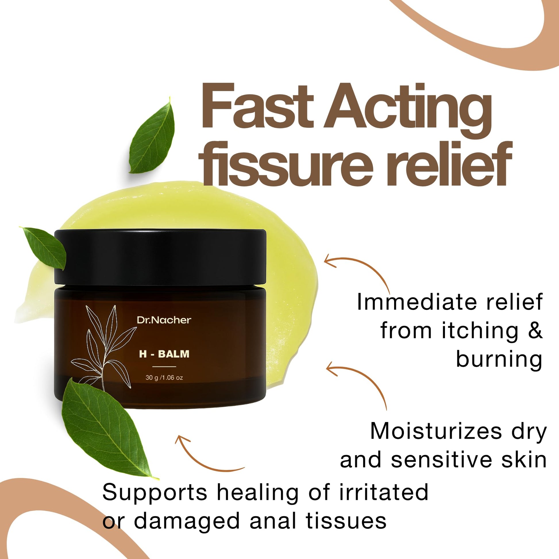 Dr. Nacher H-Balm. Rectal Natural Balm for Fissure, Hem Related discomfort. with Sophora & 12 Herbal Extracts. Soothes Irritation. Fast-Acting. Safe for Sensitive Areas and Postnatal. for Men & Women Dr. NacherBuy Supplements Australia