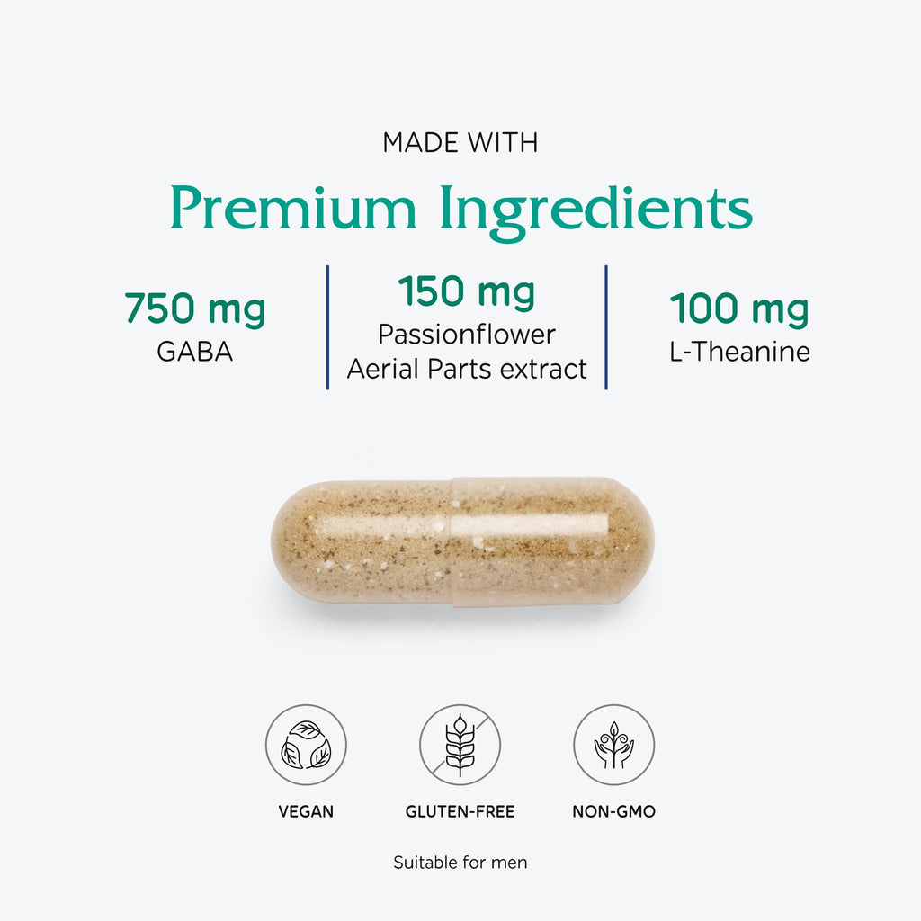Vitanica, GABA Ease, Calming Support, Vegan, 60 Capsules VitanicaBuy Supplements Australia