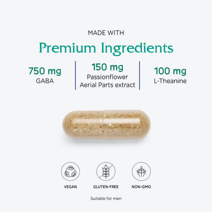 Vitanica, GABA Ease, Calming Support, Vegan, 60 Capsules VitanicaBuy Supplements Australia