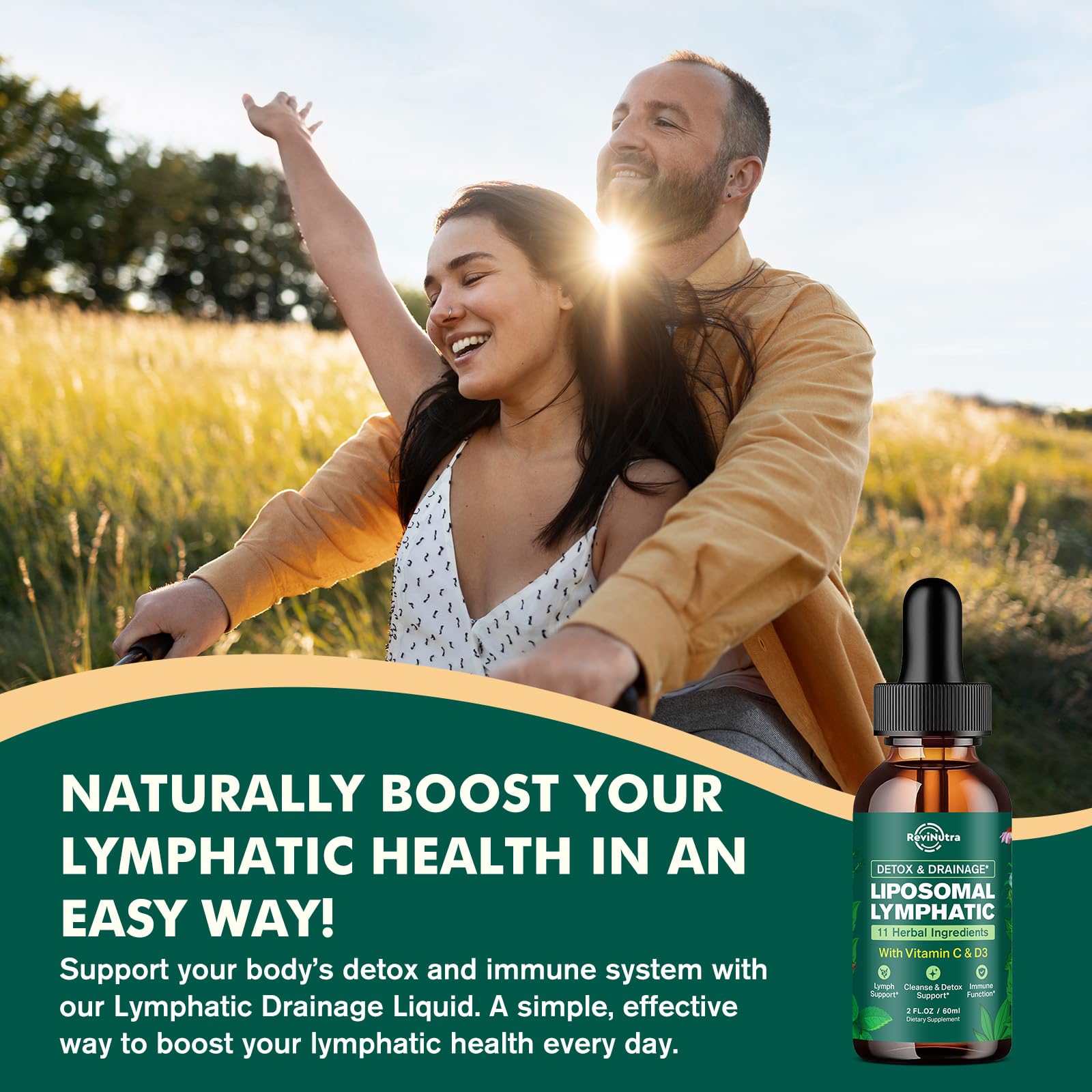 Liposomal Lymphatic Drainage Liquid Drops - Lymphatic Support Supplement with Dandelion Root, Cleavers, Echinacea, Calendula for Immune, Detox Cleanse, Lymph System Support, Lemon Flavor, 2 Fl Oz ReviNutra buy supplements Au