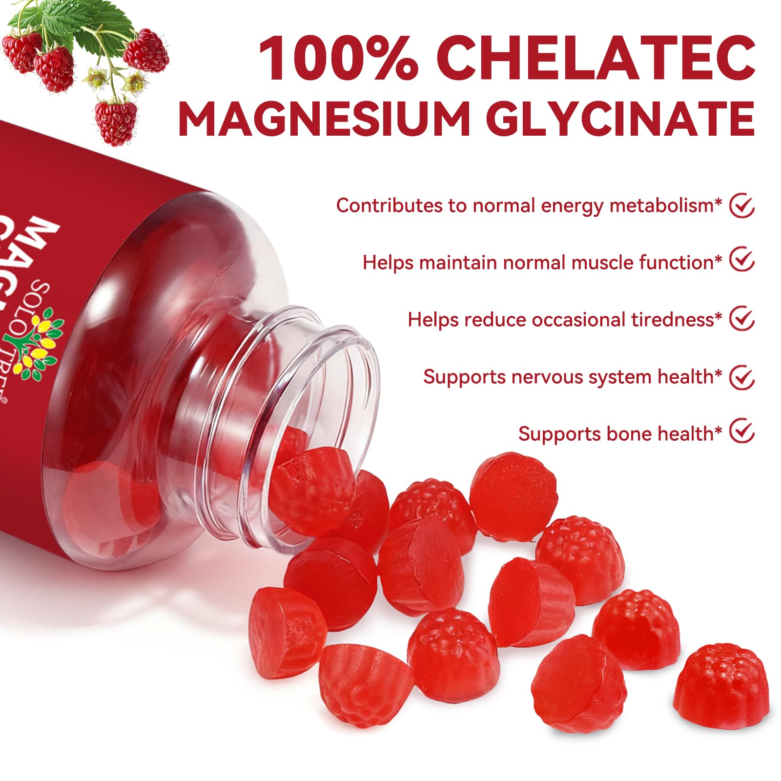 Magnesium Glycinate Gummies 600mg – Sugar-Free High Absorption Magnesium with L-Threonate, Supports Relaxation, Calm & Restful Sleep,