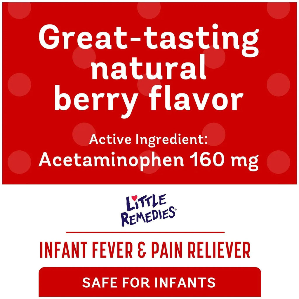 Little Remedies Infant Fever & Pain Reliever with Acetaminophen, Baby Medicine with No Artificial Sweeteners, Flavors or Dyes, Natural Berry Flavor, 2 Fl Oz, Pack of 2 Little RemediesBuy Supplements Australia