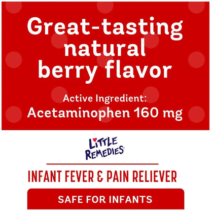 Little Remedies Infant Fever & Pain Reliever with Acetaminophen, Baby Medicine with No Artificial Sweeteners, Flavors or Dyes, Natural Berry Flavor, 2 Fl Oz, Pack of 2 Little RemediesBuy Supplements Australia
