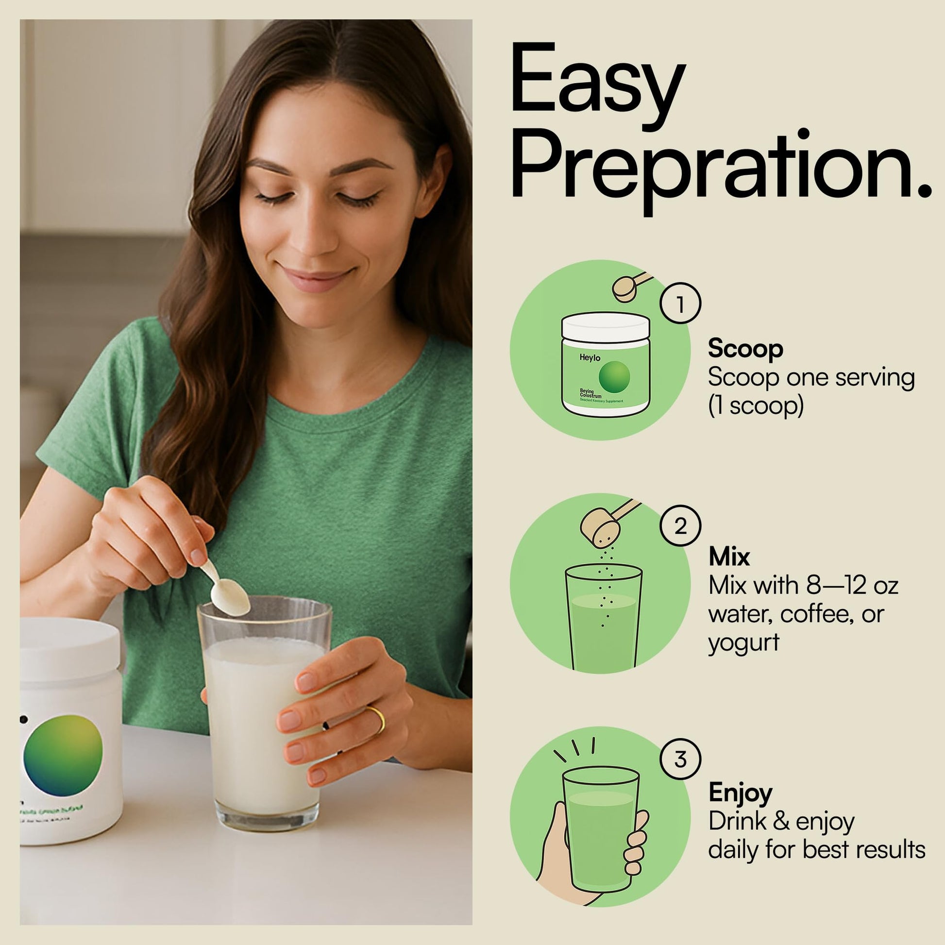 Heylo Premium Colostrum Powder – 100% Pure, Grass-Fed Bovine 40% IgG Supplement, Natural Gut Health Bloating Immunity Skin & Hair, Muscle Recovery, Rich in Immunoglobulins, 60 Servings Heylo HealthBuy Supplements Australia